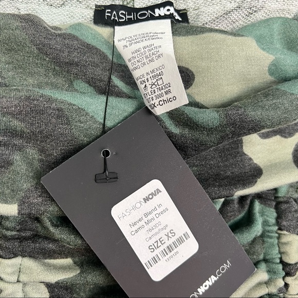 Never Blend In Camo off Shoulder Midi Dress XS NWT - Picture 5 of 7